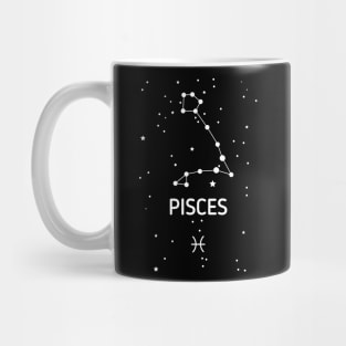 Pisces Zodiac Sign Constellation (White Print) Mug